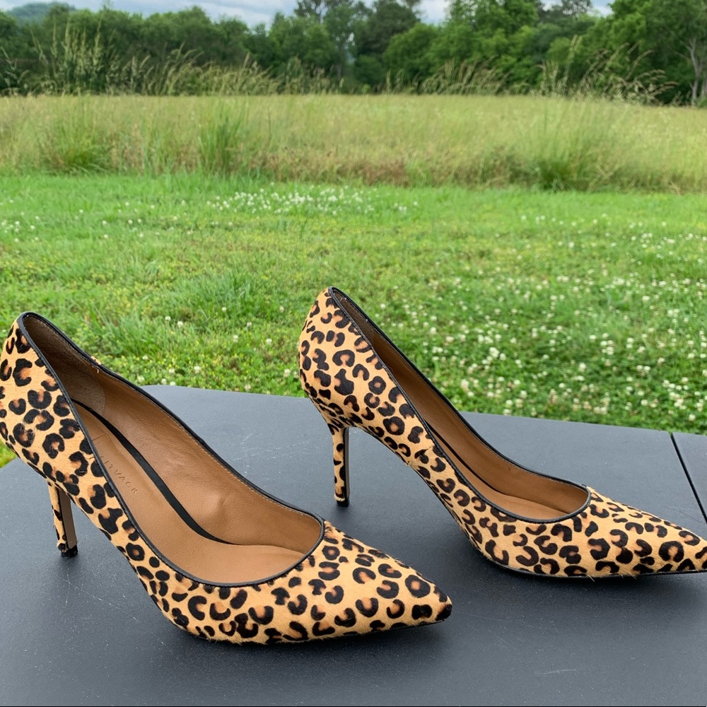J. Litvack Leopard Pony Heel. Sz 9.5, 3.5” heel